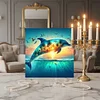Framed Diamond Painting - Full Round Drill - Sunset Dolphin (25x25cm)