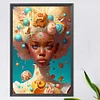 Diamond Painting -DIY Round Partial AB Drill Ice Cream Girl(45x65cm)