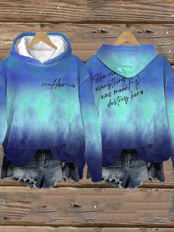 Women's Women Empowerment She Overcame Everything That Was Sent To Destroy Her Print Hoodie socialshop