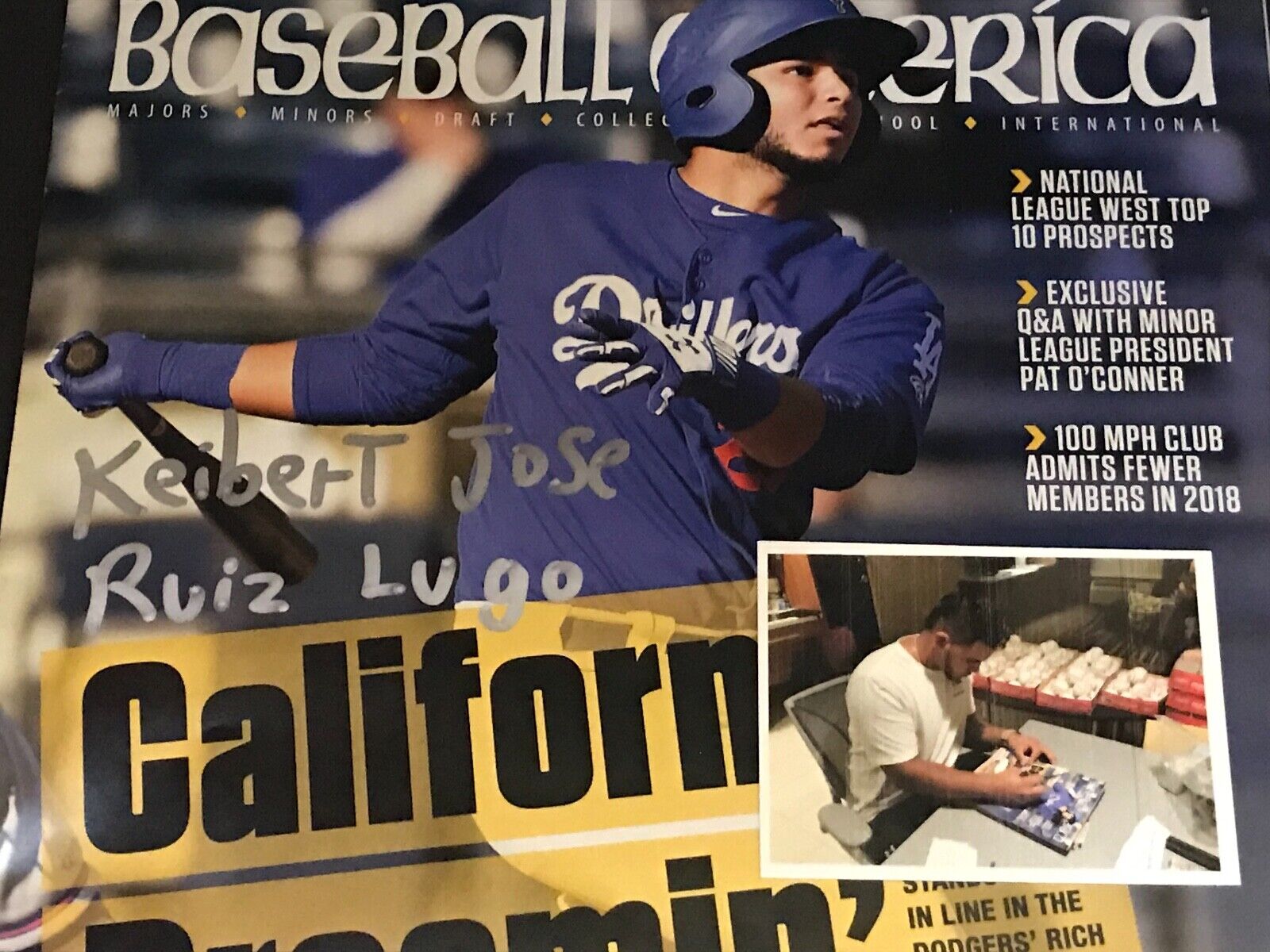 Keibert Ruiz Nationals Dodgers Autographed Signed Baseball America FULL NAME 1