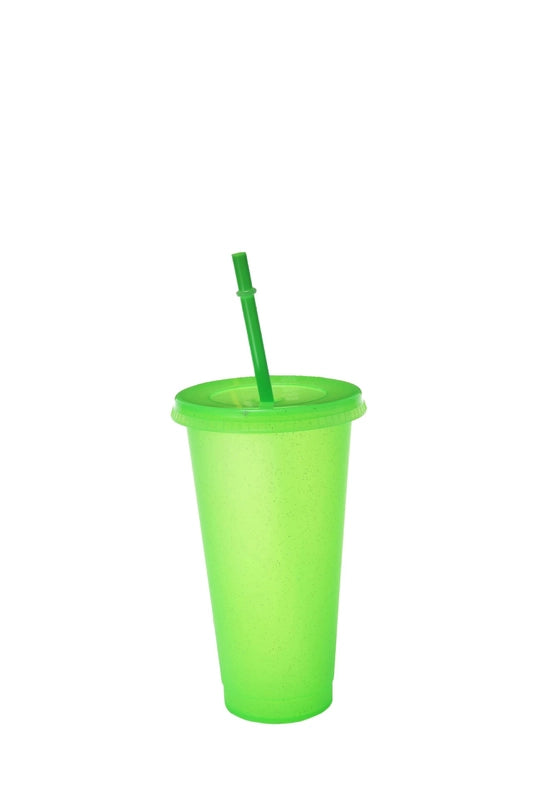 Factory Straight Out Of Cross-border Explosions Large Capacity 710ml Creative Pp Plastic 15 Color Glitter Sipper Cup Logo