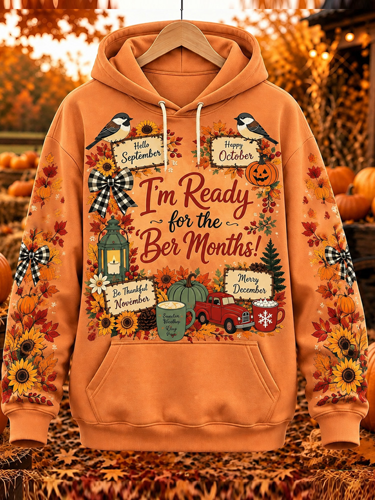 Comstylish Vintage "i'm Ready For The Ber Months" Print Hoodie