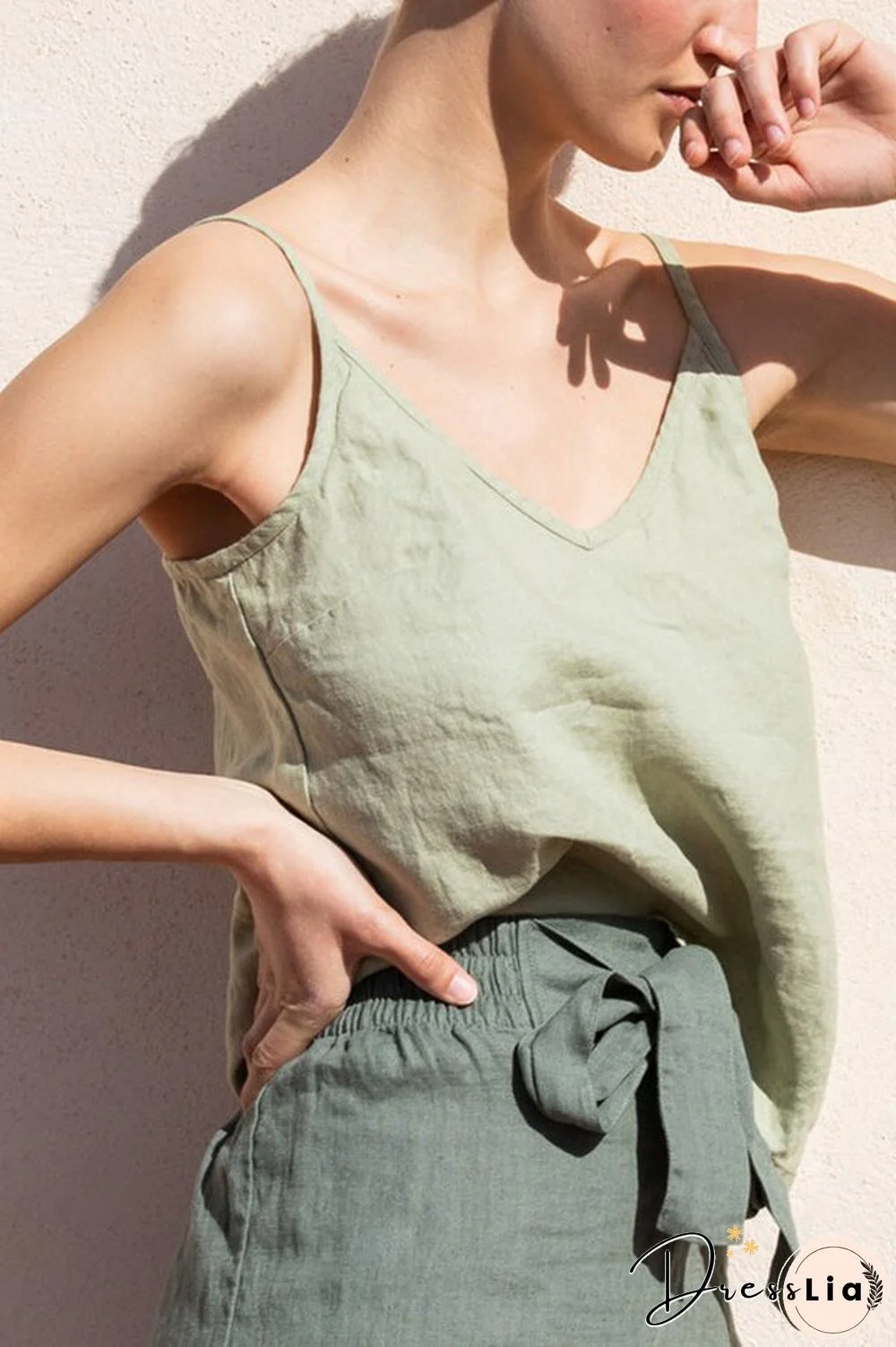 Solid Linen Tank Top