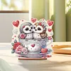 Diamond Painting Acrylic Owl in Cup Tabletop Home Decoration