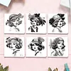 6pcs Vintage Lady DIY Diamond Painting Greeting Card Set with Envelopes Rhinestone Diamond Art Mosaic Postcards for Birthdays Thanksgiving & Special Occasion