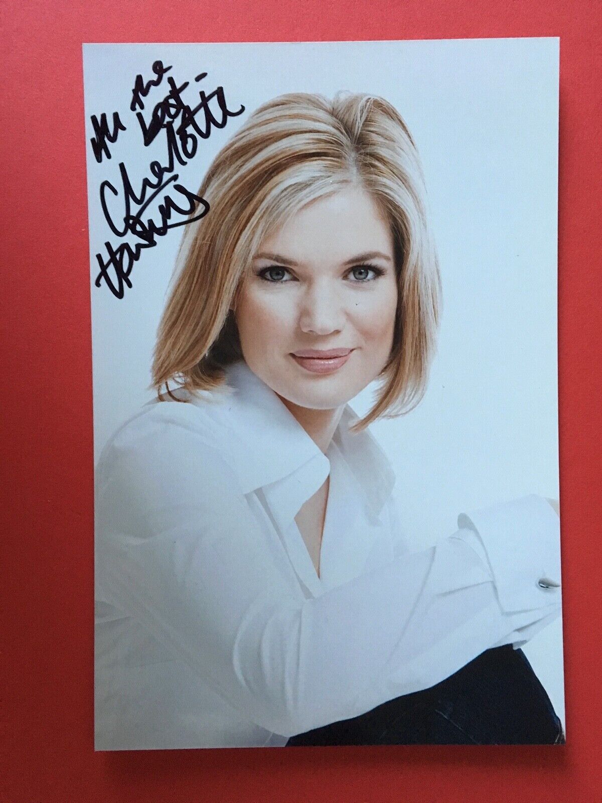 CHARLOTTE HAWKINS - POPULAR TV PRESENTER - EXCELLENT SIGNED Photo Poster paintingGRAPH