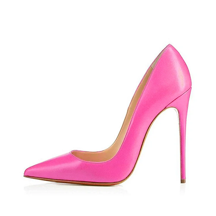 Fuchsia Office Heels Pointy Toe Stiletto Heel Dressy Pumps |FSJ Shoes