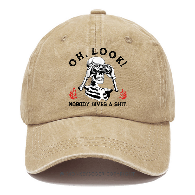 Personalized "Oh Look Nobody Gives A Shit" Custom Washed Baseball Caps