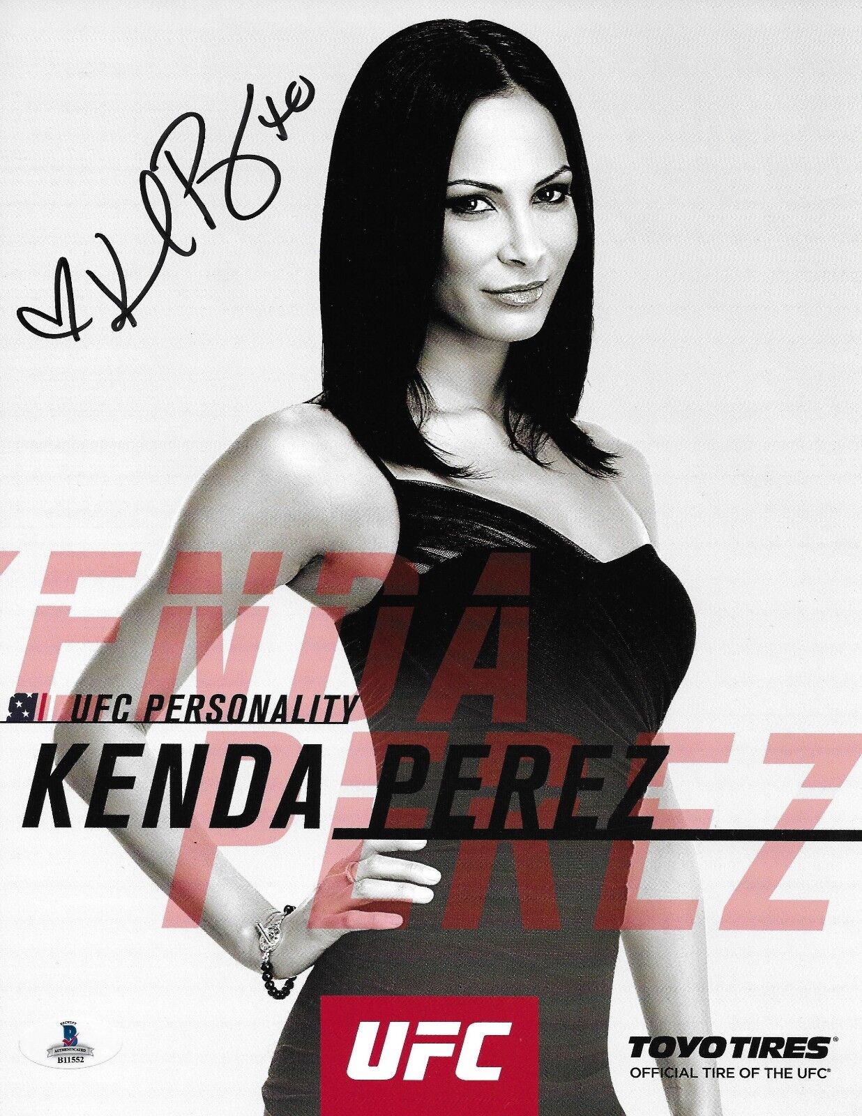 Kenda Perez Signed 8.5x11 Photo Poster painting BAS Beckett COA UFC WEC Pride FC Promo Autograph