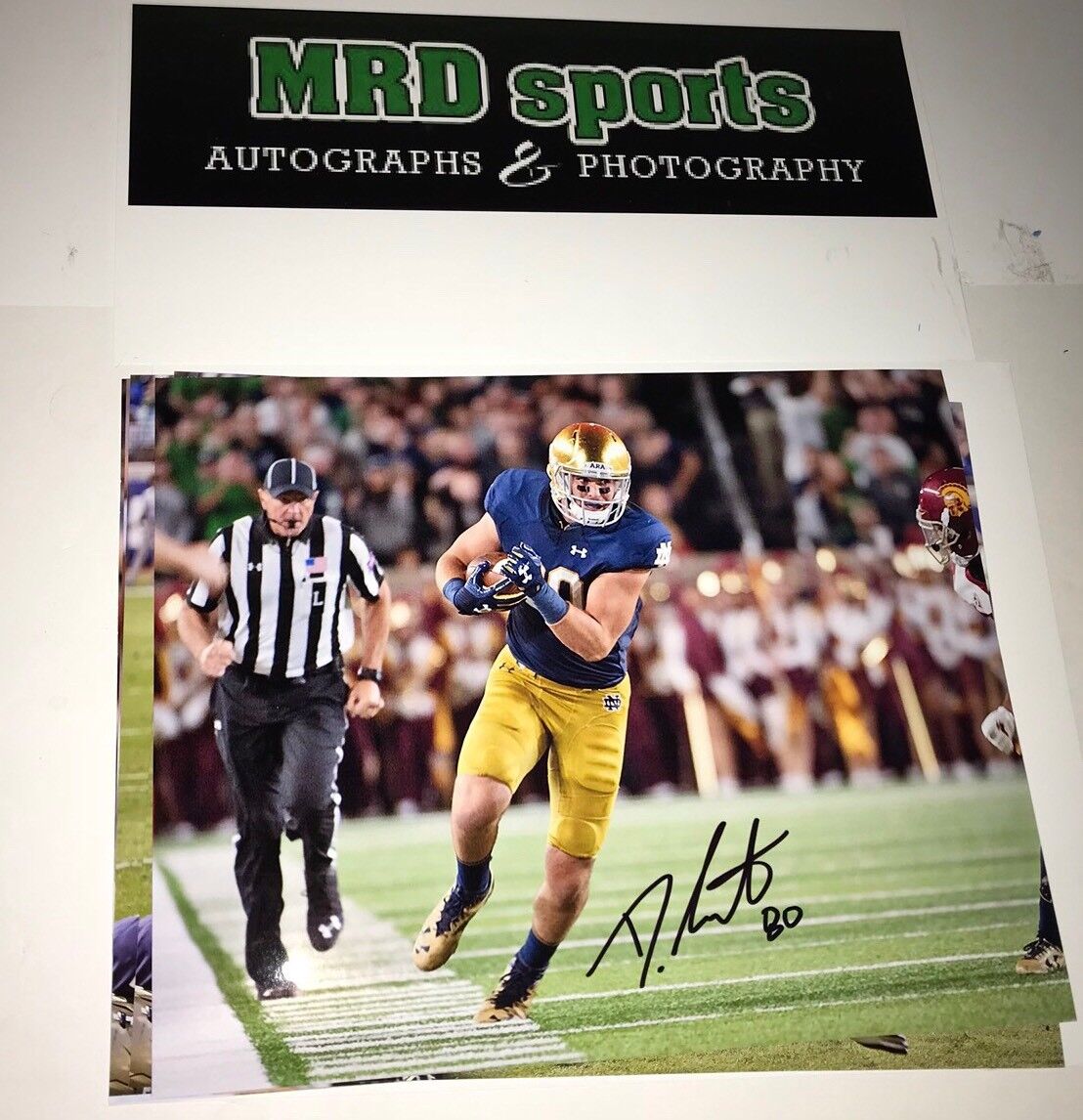 Durham Smythe Notre Dame hand signed autographed 8x10 football Photo Poster painting