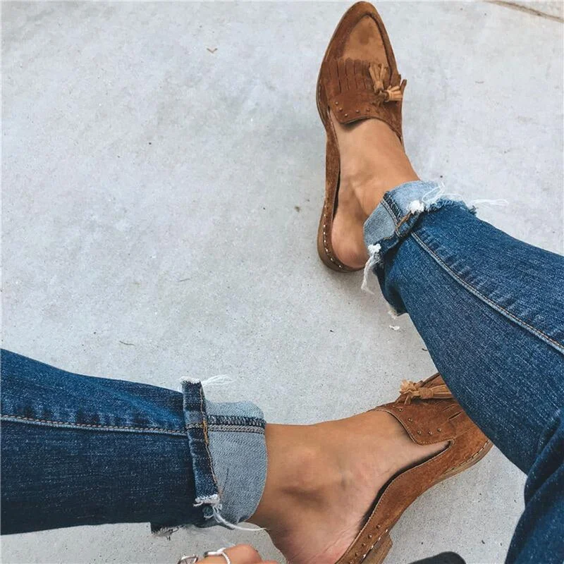 Women Flats 2020 Retro Tassel Spring Shoes Women Casual Solid Summer Ballet Slip on Flats Loafers Shoes Woman Shoes Women Flats