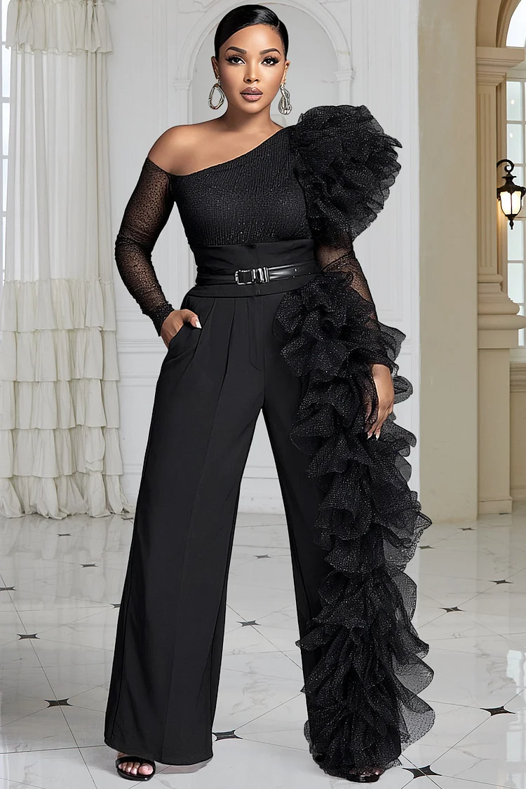 Plus Size Black Jumpsuit Party Plus Size Women Jumpsuits Fall