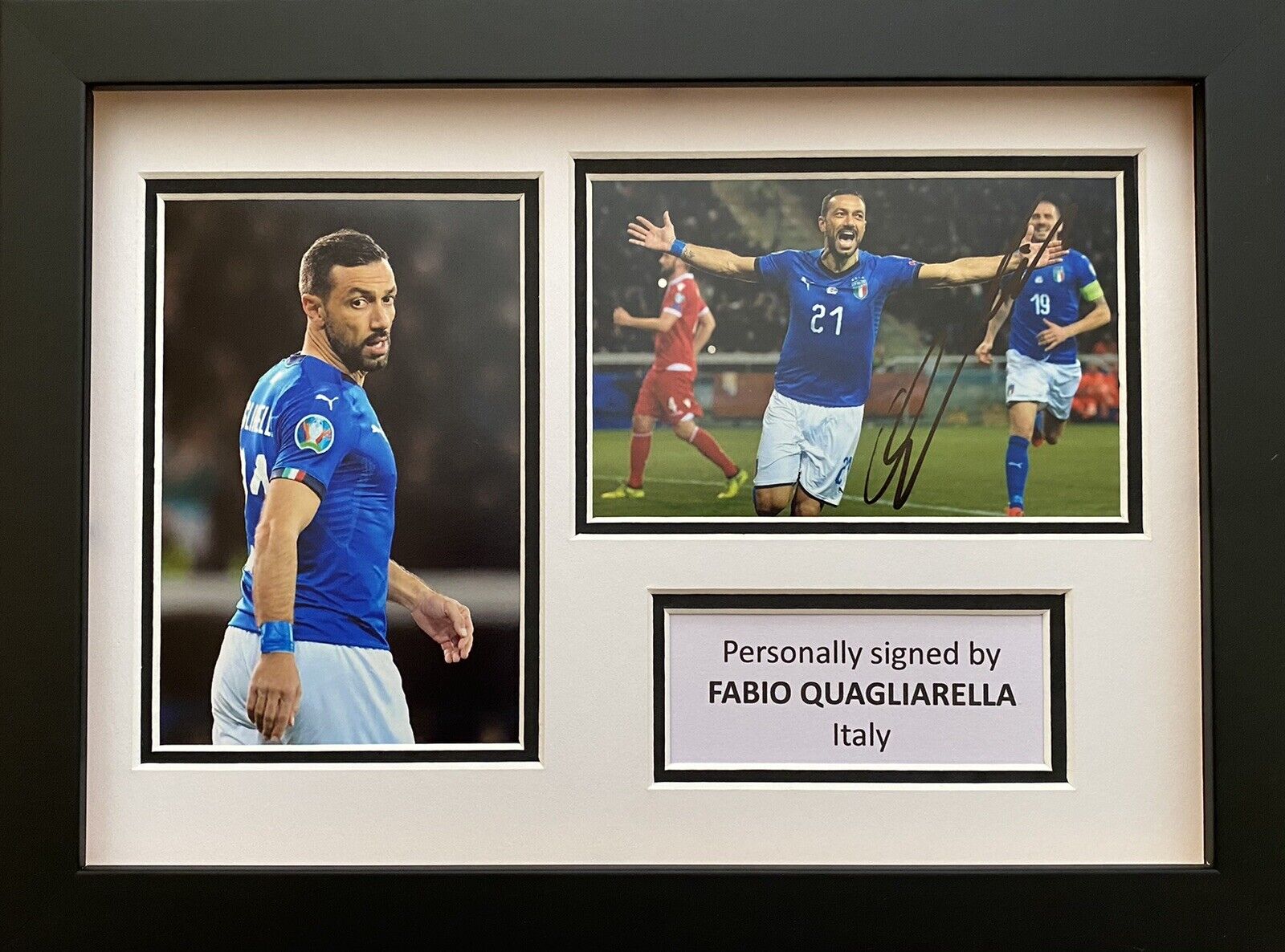 Fabio Quagliarella Hand Signed Italy Photo Poster painting In A4 Frame Display