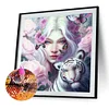 5D DIY Full Round Drill Diamond Painting Tiger Butterfly Girl Kit Decor (sz3775)