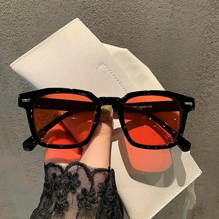 2025 Retro Classic Vintage Square Sunglasses Korean Female Sunglasses Fashion Personality  Unisex Retro Black Luxury Sun Glasses
