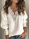 Lace Crochet Long Sleeves Sweater Tops