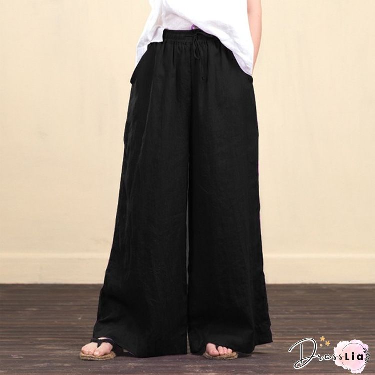 Plain Cotton Casual Pants