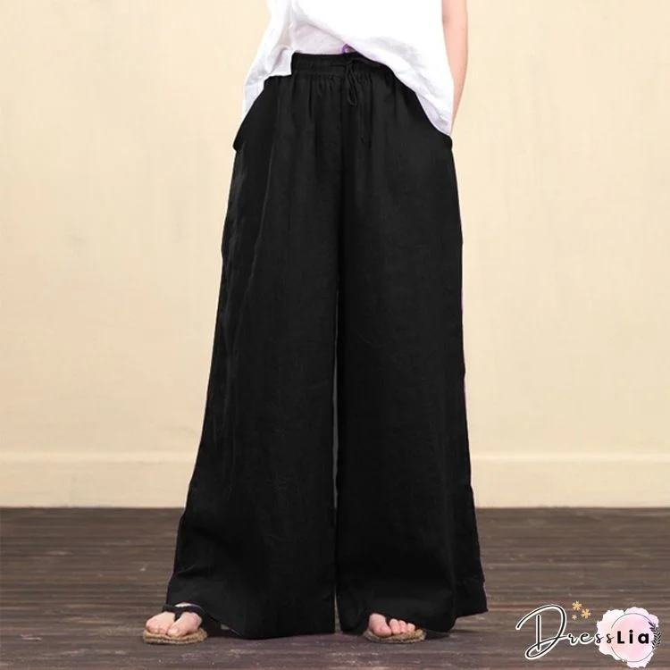 Plain Cotton Casual Pants
