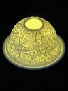 Embossed Bone China Aromatherapy Lamp Night Light Atmosphere Lamp Christmas Small Ornaments Tea Light Candlestick Holiday Gift