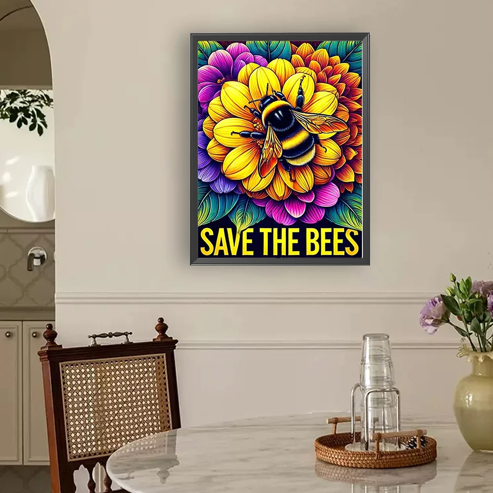Diamond Painting - Full Round Drill - Flower Bee(Canvas|30*40cm)