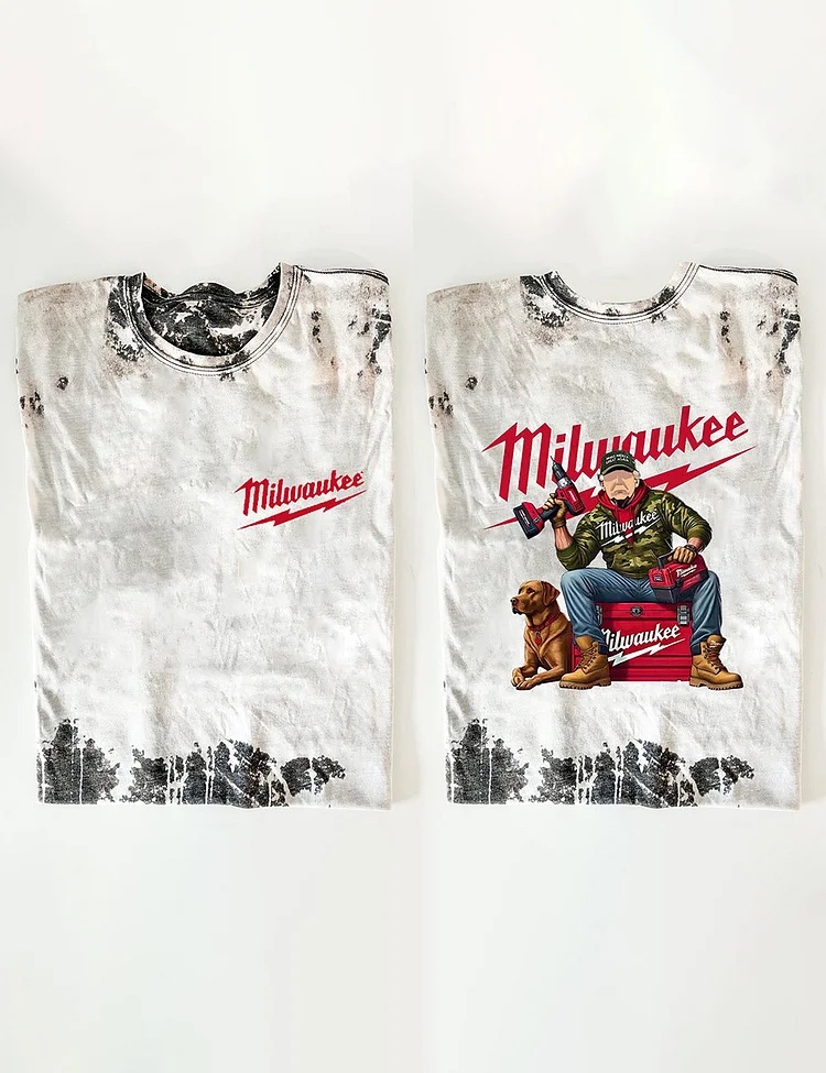 Milwaukee Camo Fuel Hand Drill Dog T-Shirt