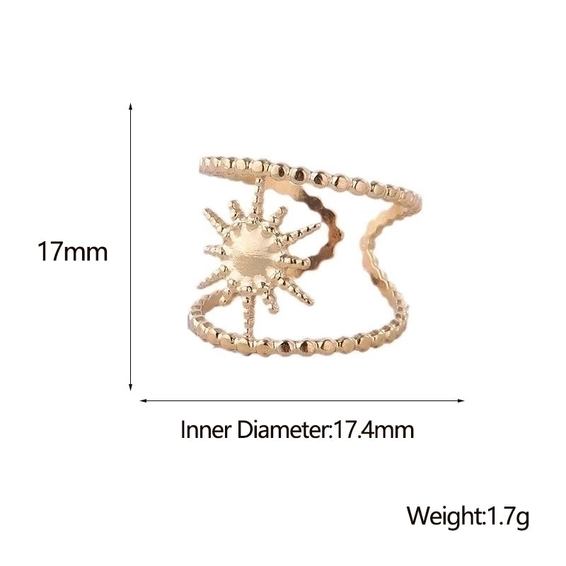 Fashion Sun 304 Stainless Steel 18K Gold Plated Plating Stainless Steel Rings