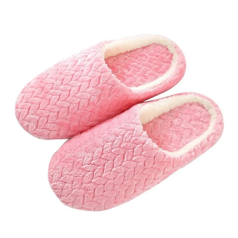 Men Women Wool House Slippers Warm Soft Flat Shoes Home Indoor Footwear Candy Color Autumn Winter Fashion 2021 Shoe Plus Size 45