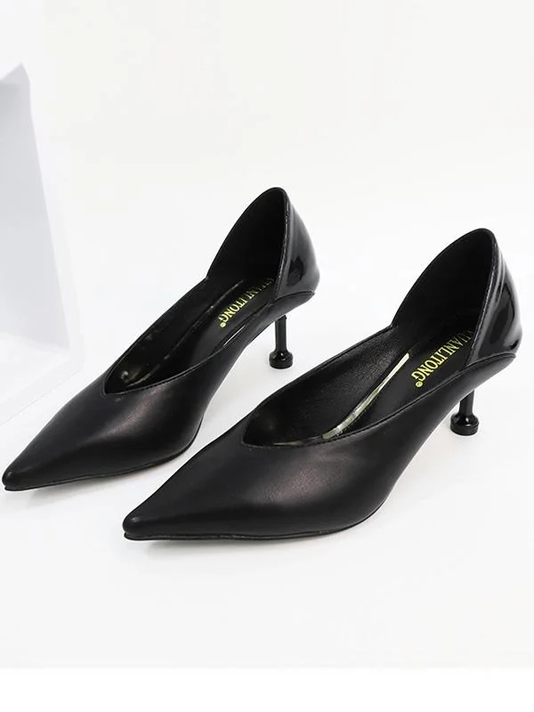 Color matching sexy pointed stiletto heel pump heel high heels