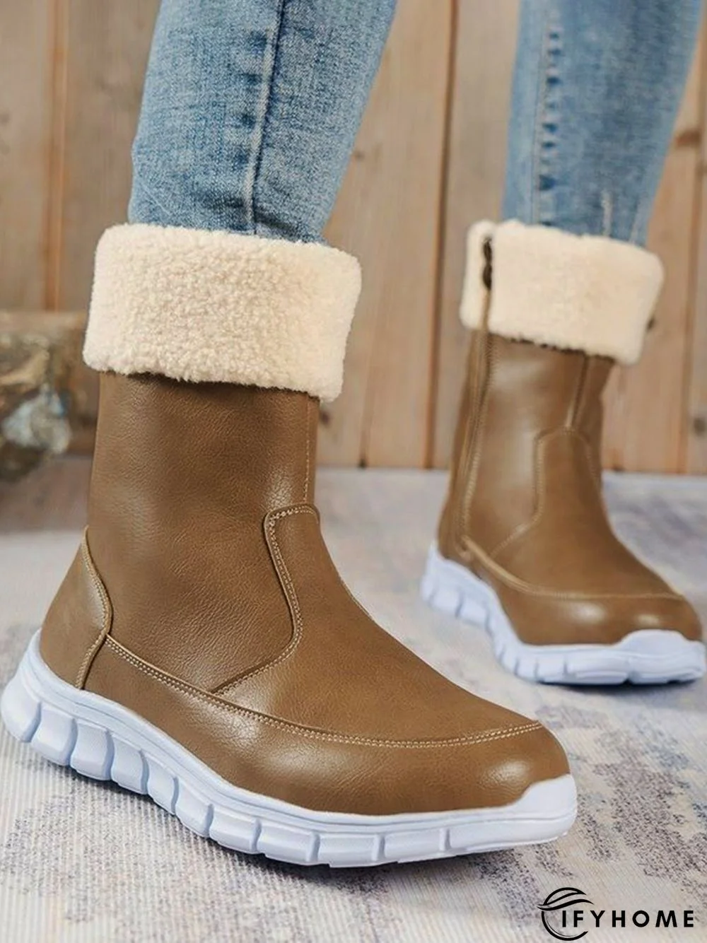 Warm Comfort Lightweight Soft Sole Patchwork Zipper Snow Boots | IFYHOME