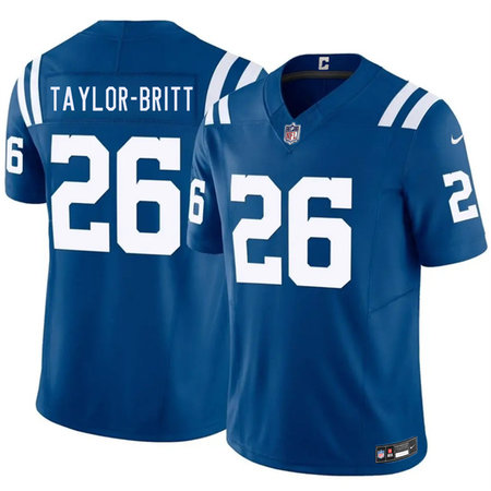 Men's Indianapolis Colts #26 Cam Taylor-Britt Blue 2026 F.U.S.E. Vapor Limited Stitched Football Jersey