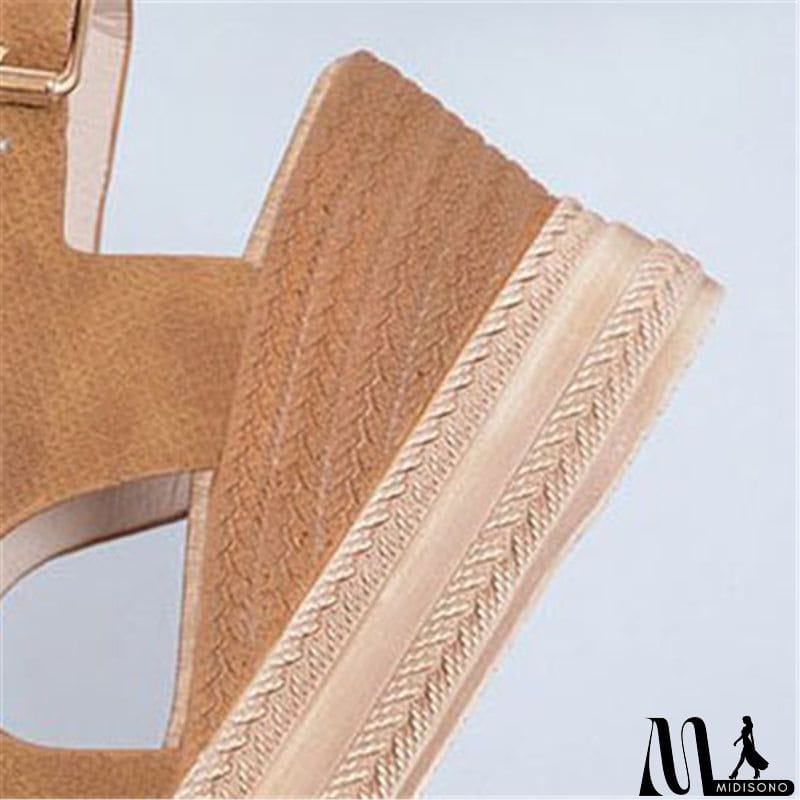 MidiSono - Women Cute Peep Toe Platform Wedge Heel Sandals