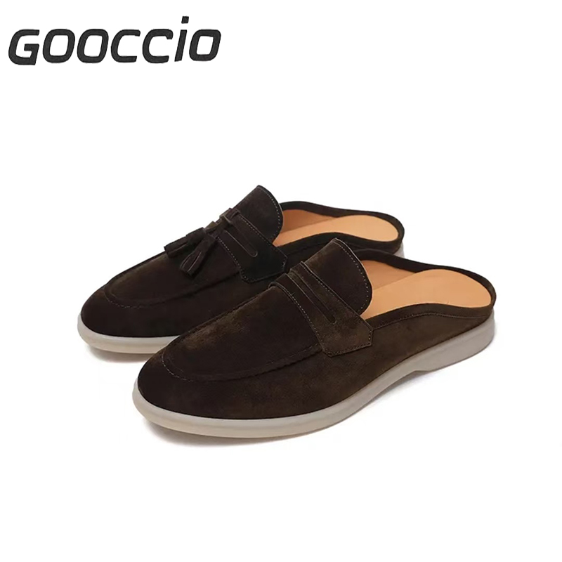 NJ216 Suede Calf-Skin Slippers/Moccasins For Men GOOCCIO  