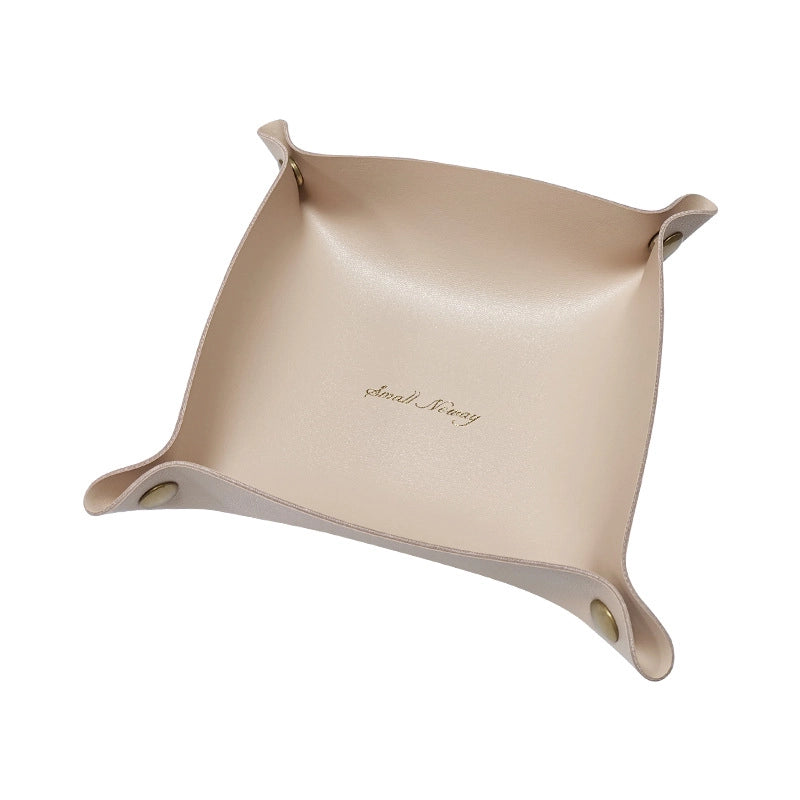 Nordic Leather Storage Box Desktop Storage Table European Style Leather Jewelry Cosmetic Key Storage