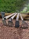 Mini Hoe and Cultivator with Wooden Handle Dual-purpose Hoe Garden Rake Tool
