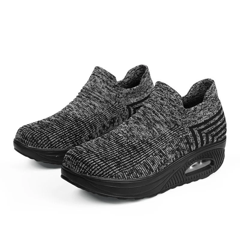 Breathable Knit Mesh Women Sport Shoes Platform Spring Autumn 2022 Slip On Casual Sneakers Woman Outdoor Walking Footwear