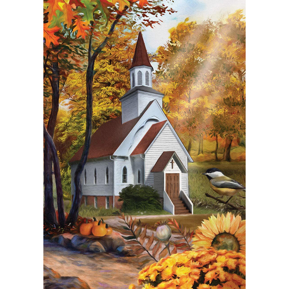 House in Forest Round Full Drill Diamond Painting 30X40CM(Canvas) gbfke