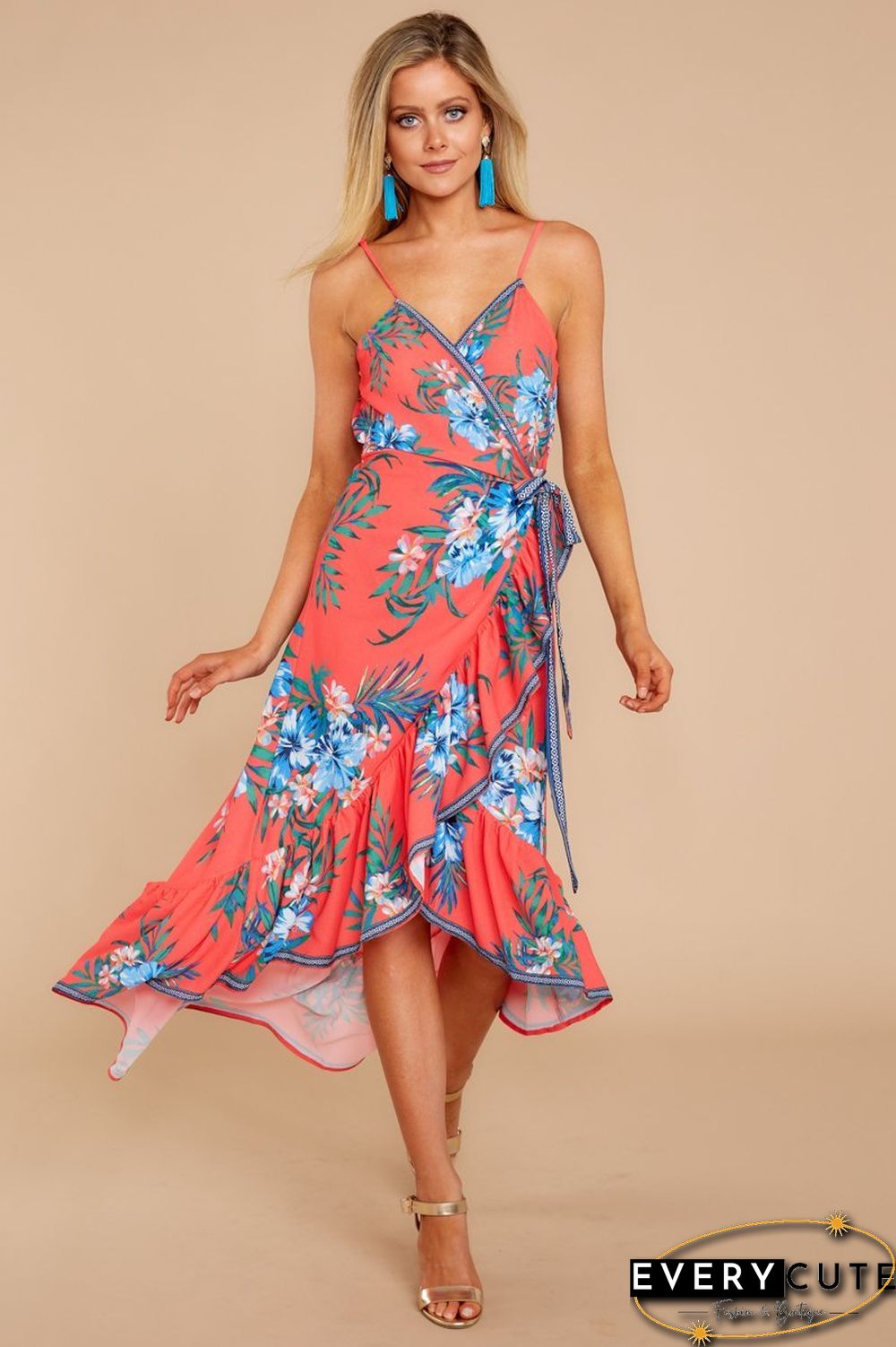 Long Way Home Tropical Print Dress