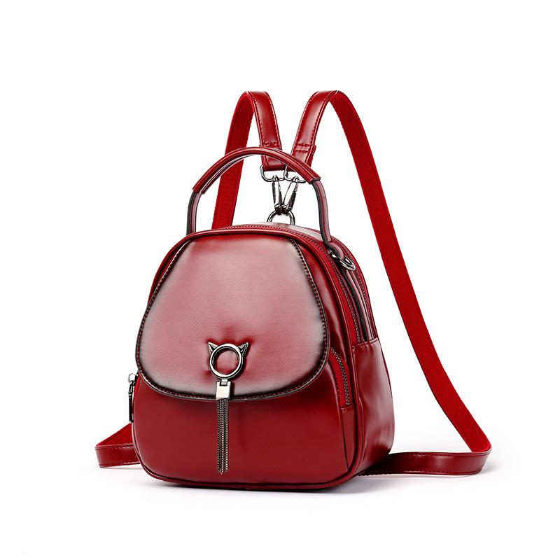 Leather Backpack fashion Mini versatile Backpack