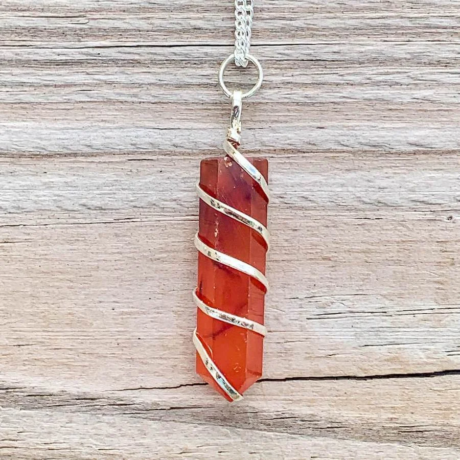 Carnelian Spiral Necklace