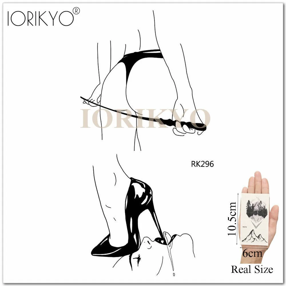 Adults Lips Old School Temporary Mouth Tattoo Women Arm Love DIY Blakc Fake Tatoos Beauty Makeup Waterproof Girls Tattoo Decals