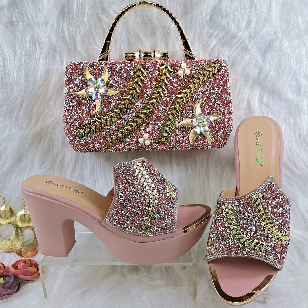 QSGFC Silver Elegant Ladies Handbags Royal Wedding Party Shoes And Bag Work Shoes Lightweight Comfortable Casual Shoes With Bag