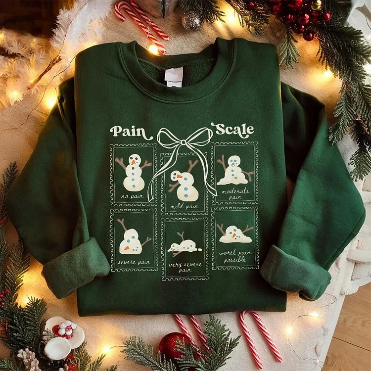 Funny Pain Scale Shirt, Christmas Nurse Sweatshirt, Medical Holiday Tshirt, Xmas Gift for Nurse