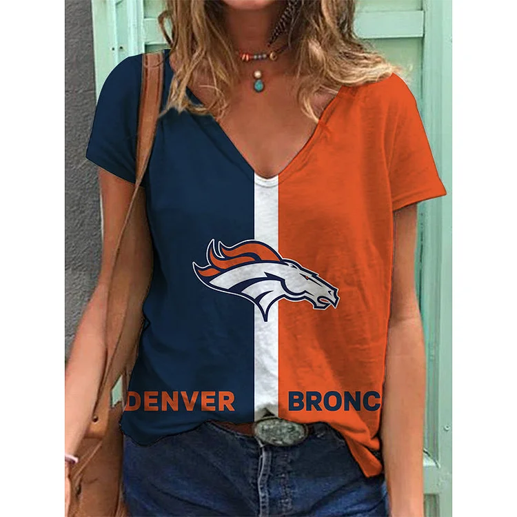 Denver Broncos Lightweight Short Sleeve V-Neck T-Shirt