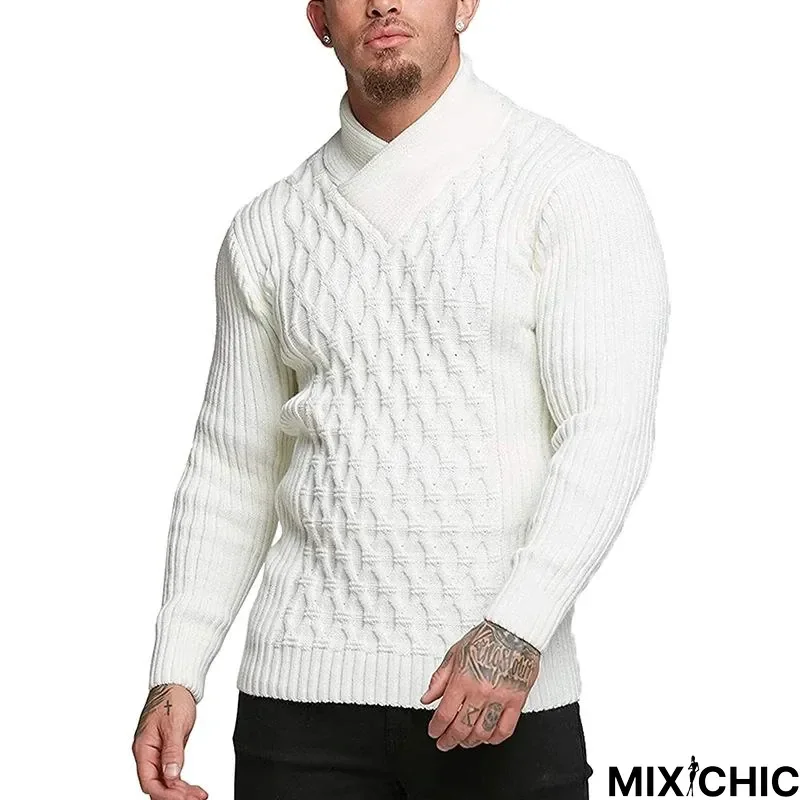 Men's Solid Color Long Sleeve Sweater