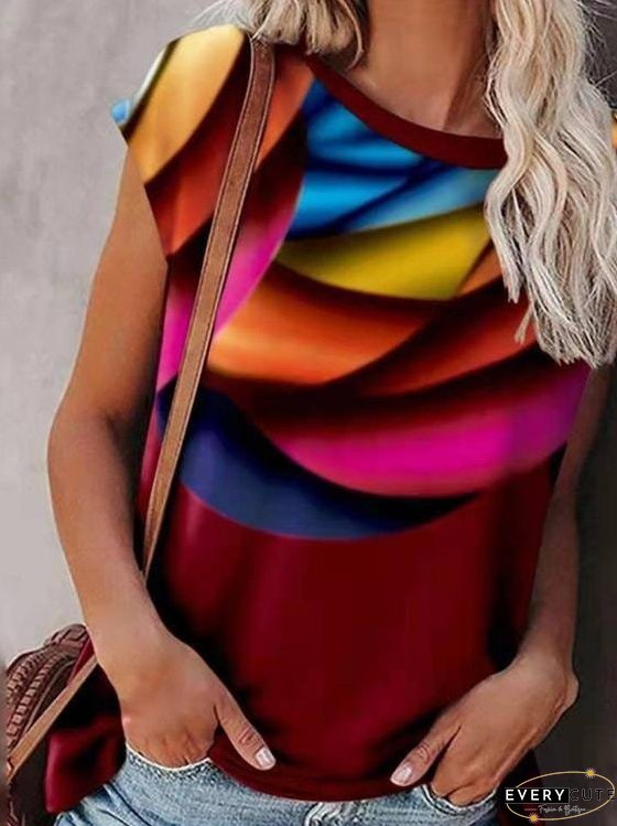 Gradient Print Bat Sleeve T-shirt