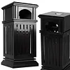 [US Local Warehouse] Commercial Trash Can with Removable Inner Bucket & Lid Side Opening Waste Bin for Garage Backyard