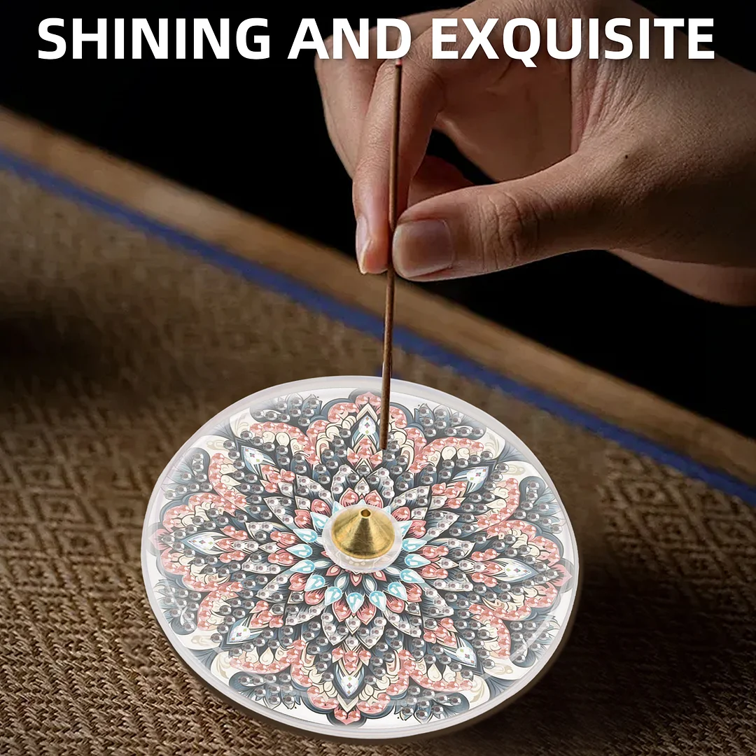 4pcs DIY Diamond Painting Incense Tray Incense Burner Stick Holder (Mandala)