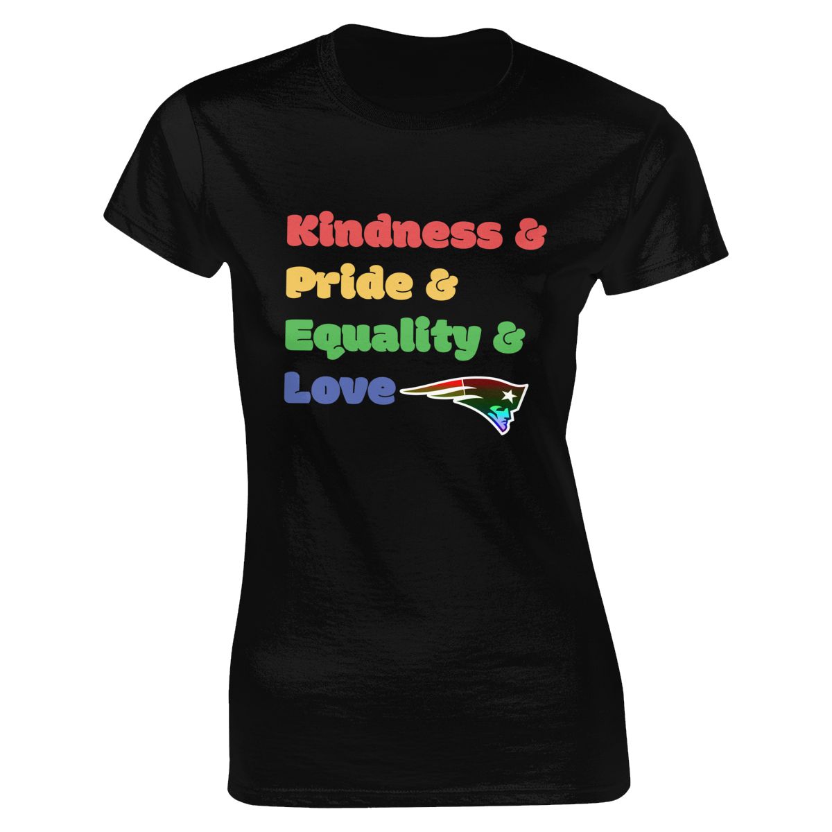 New England Patriots Colorful LGBT Women's Crewneck T-Shirt