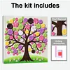 Pink Purple Button Tree DIY Button Art Painting Kit 30x30cm