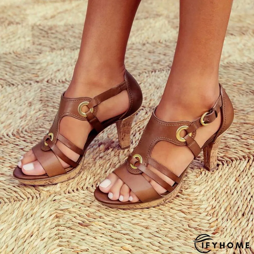 Women Summer New Style Elegant Buckle Strap Sandals | IFYHOME